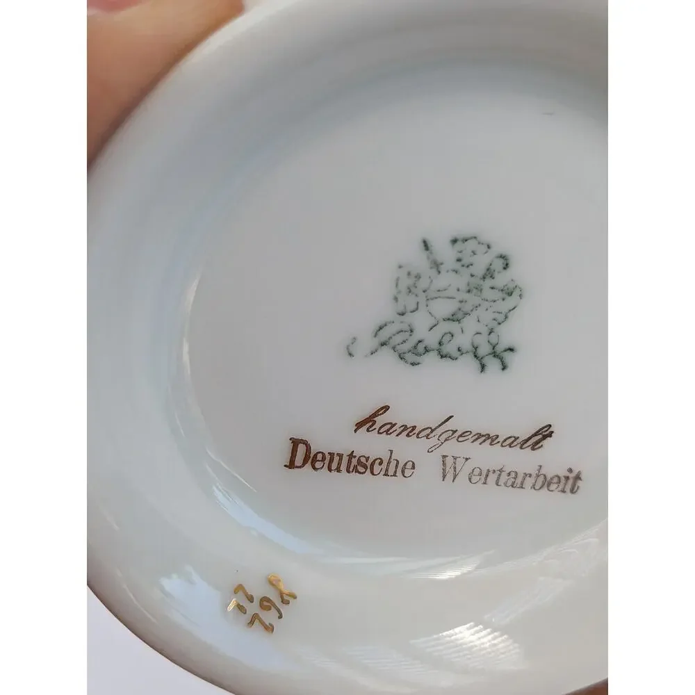 Vintage August Roloff Deutsche Wertarbeit Porcelain Cabinet Teacup Art Deco 1930